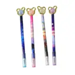 Crystal Bear Ballpoint Pen Starry Night Cute Cap Pen
