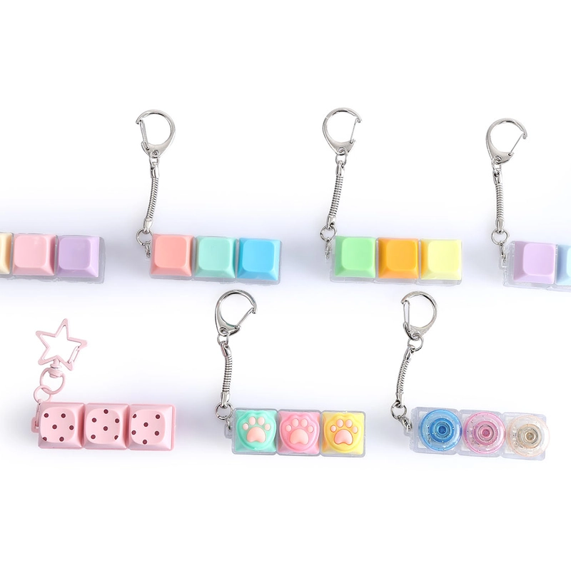 PBT键帽波点帽魔方球解压按键钥匙扣 1-9键减压玩具