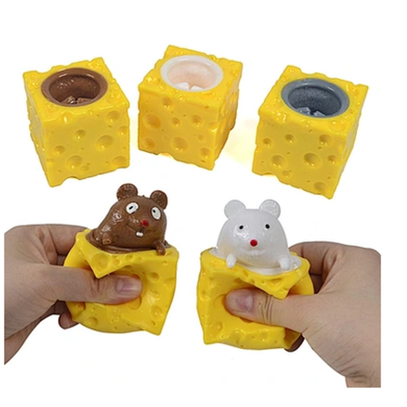 ネズミ型チーズカップ スクイーズ フィジェット解消玩具