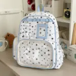 Cute Star Ita Backpack for Girls with Clear Doll Pocket