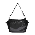 Plain Ita Messenger Bag with Clear Badge Display Pocket