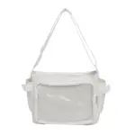 Plain Ita Messenger Bag with Clear Badge Display Pocket