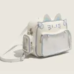 かわいい猫モチーフ 痛バッグ 小さめ リュック 斜め掛け 透明グッズバッグ