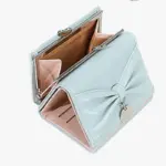 シンプルPUリボン財布 カードケース一体型 コインケース レディース