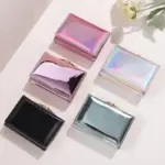 ホログラムクリップ付き PUコインケース レディースカードケース ミニ財布