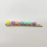 马卡龙彩色串珠发夹多巴胺法式复古弧形弹簧夹刘海夹头饰女