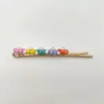 彩色串珠小花发夹珍珠花蕊多巴胺法式复古弧形弹簧夹头饰女