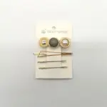 三色圆扣发夹四件套紫树脂珍珠波浪夹金色U型扁夹组合头饰女Crystal Wave Gold Bobby Pins