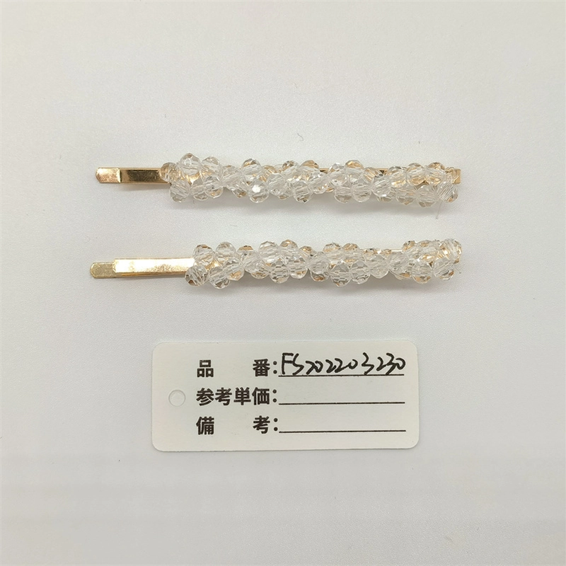 透明切面水晶珠发夹一对装绕线直夹仙气刘海夹头饰女