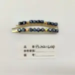 黑色切面方珠发夹一对装金隔珠单排串珠直夹甜酷刘海夹头饰女