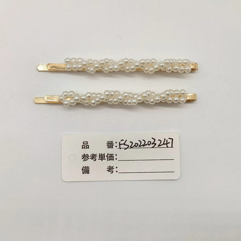 小珍珠密串发夹一对装多排珠绳直夹法式复古气质刘海夹头饰女
