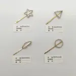 几何镂空水钻发钗金色插针星形爱心四叶草12款小众头饰女